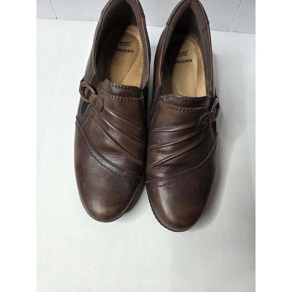 Earth Origins‎ Mavis Womens Bark Brown Leather Slip On Loafer Shoes 9.5M 2019F - Picture 2 of 8